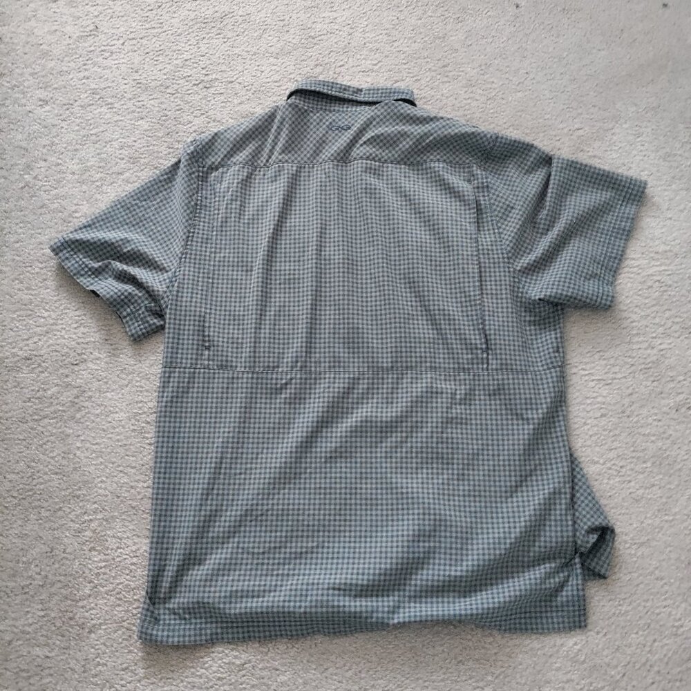 Game Guard Shirt Mens XL Green Gingham Check Vented Outdoors Hiking 1041 - Picture 2 of 5